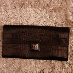 Brighton Authentic black leather wallet snap closure 6 card compartments…EUC